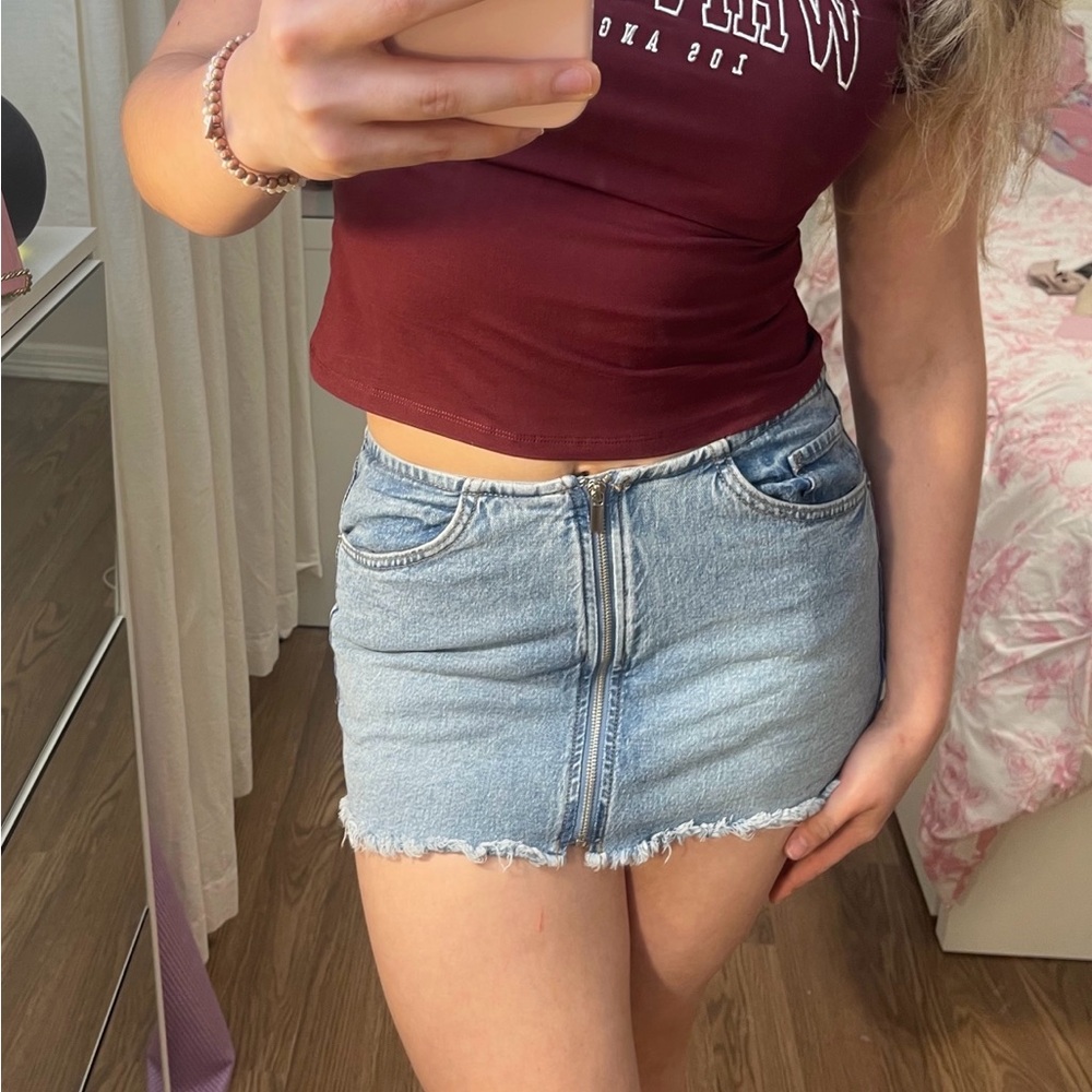 Denim Skirt with shorts built in